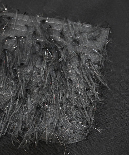 【SOI-MeME】sheer fringe cocoon cardigan